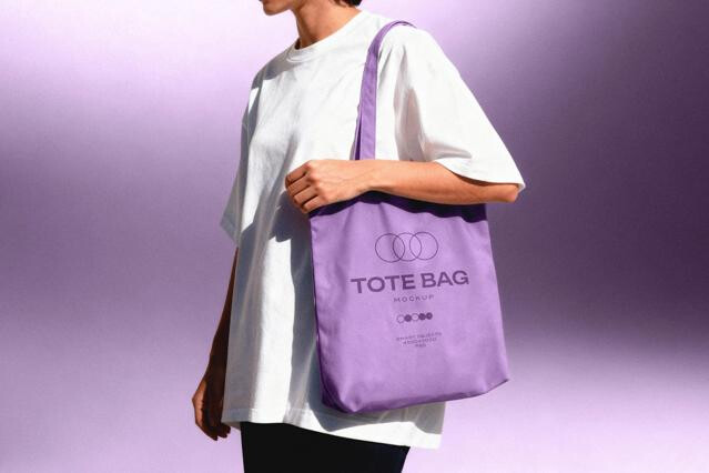 Woman With Bag Mockup
