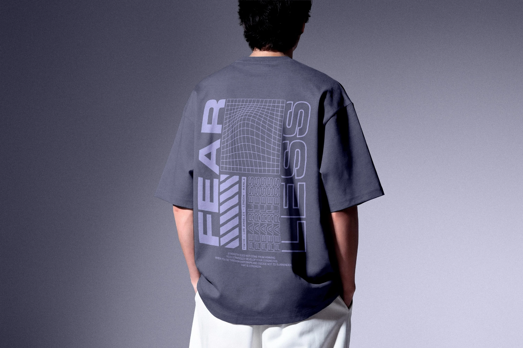 Back View Oversized T-Shirt Mockup