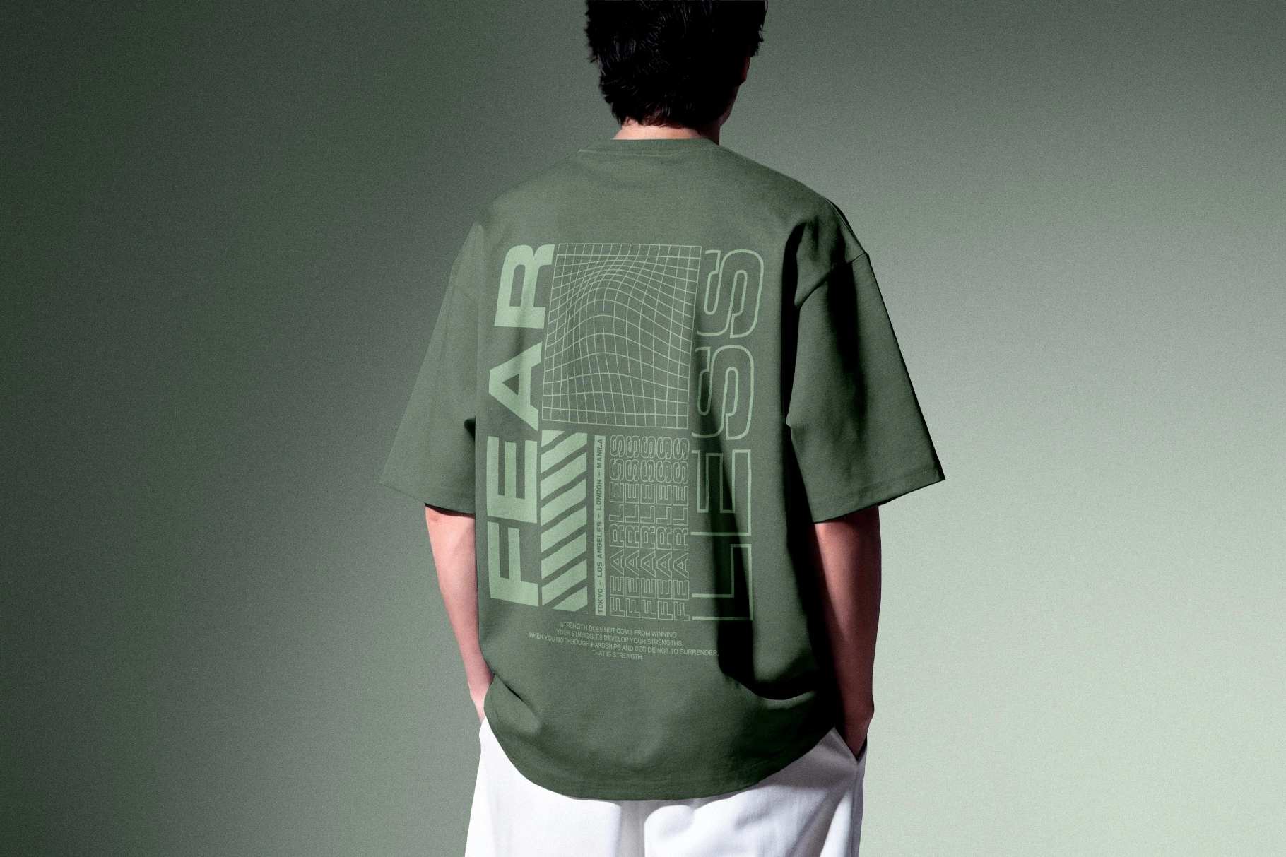 Back View Oversized T-Shirt Mockup