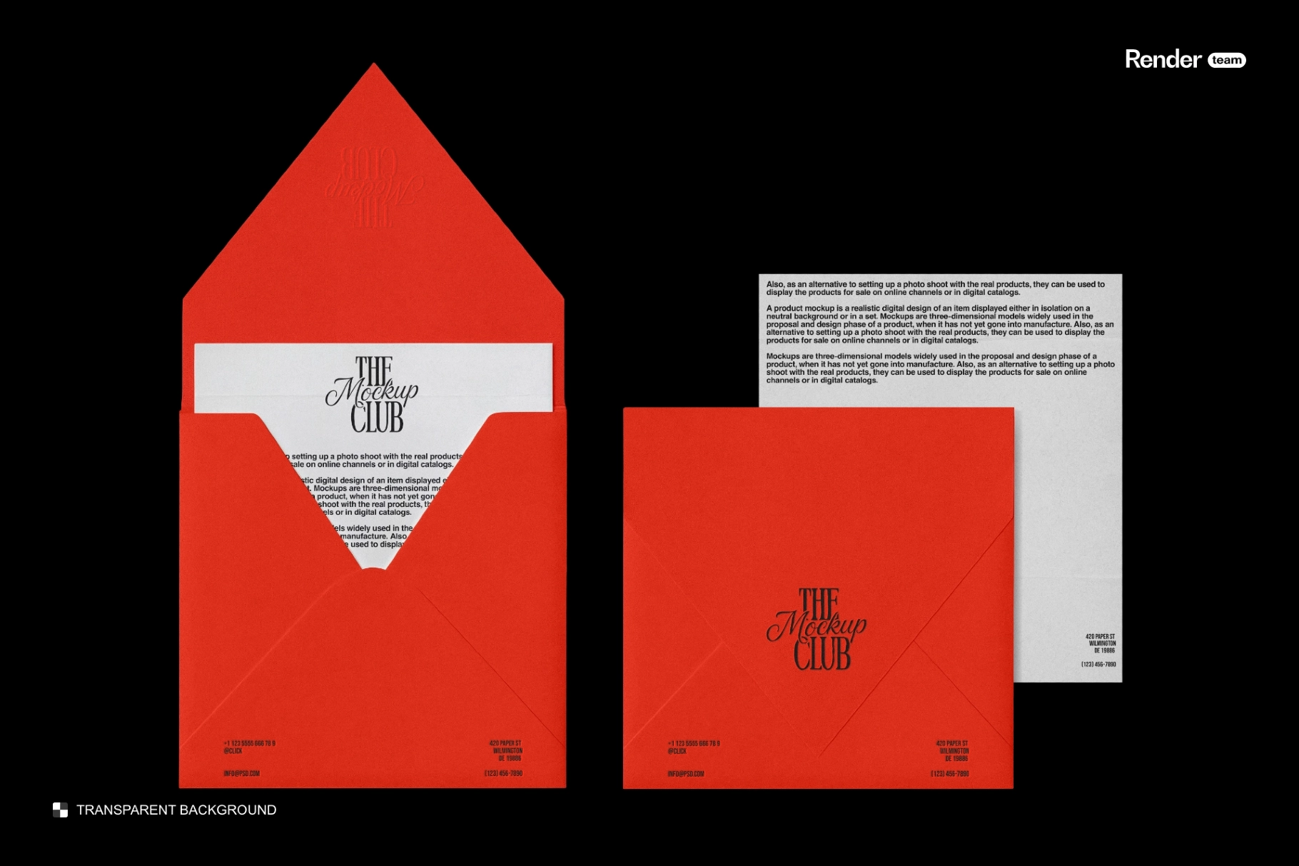 Open Envelope with Letter Mockup