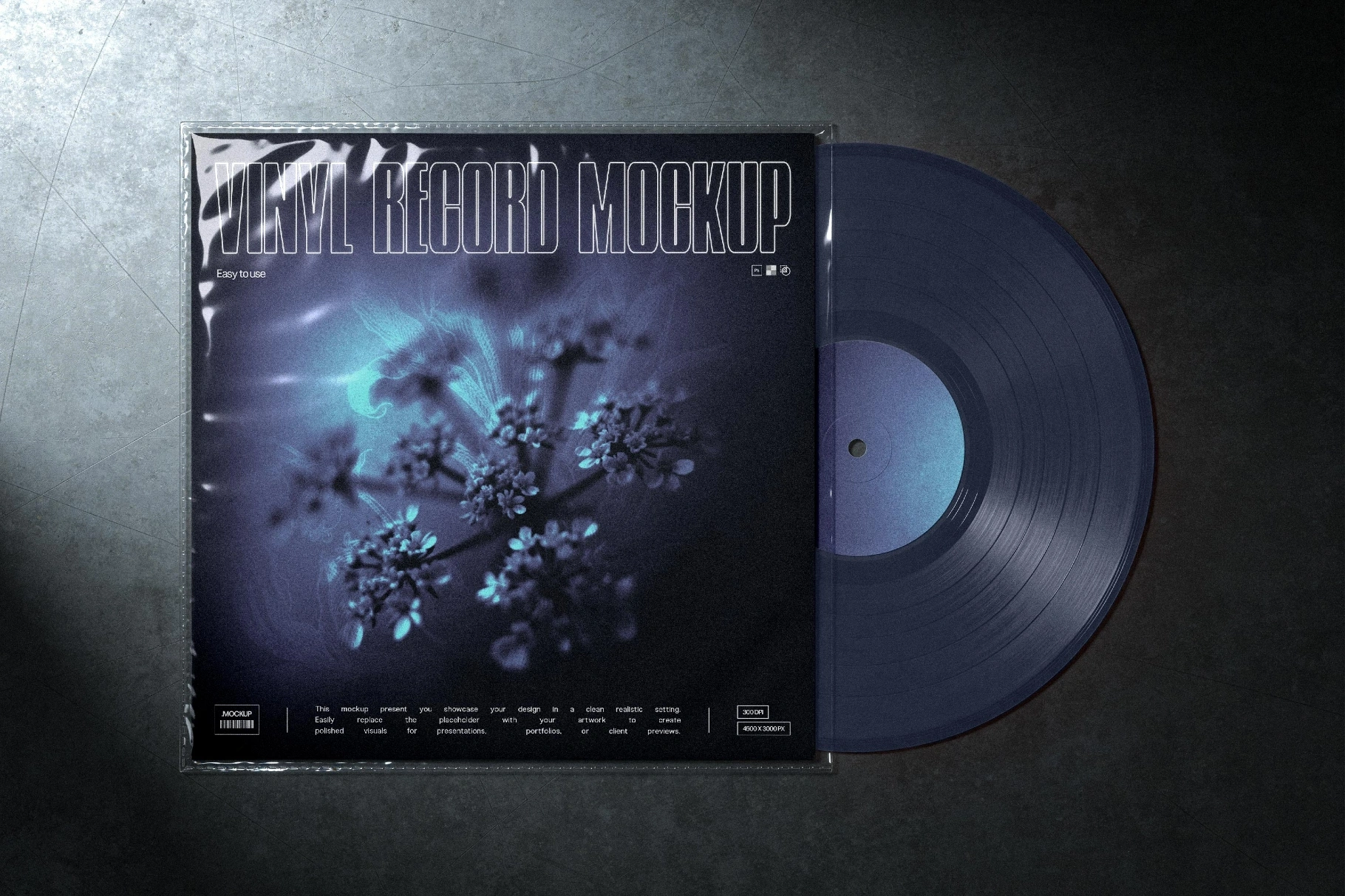 Vinyl Record Mockup in Protective Cover