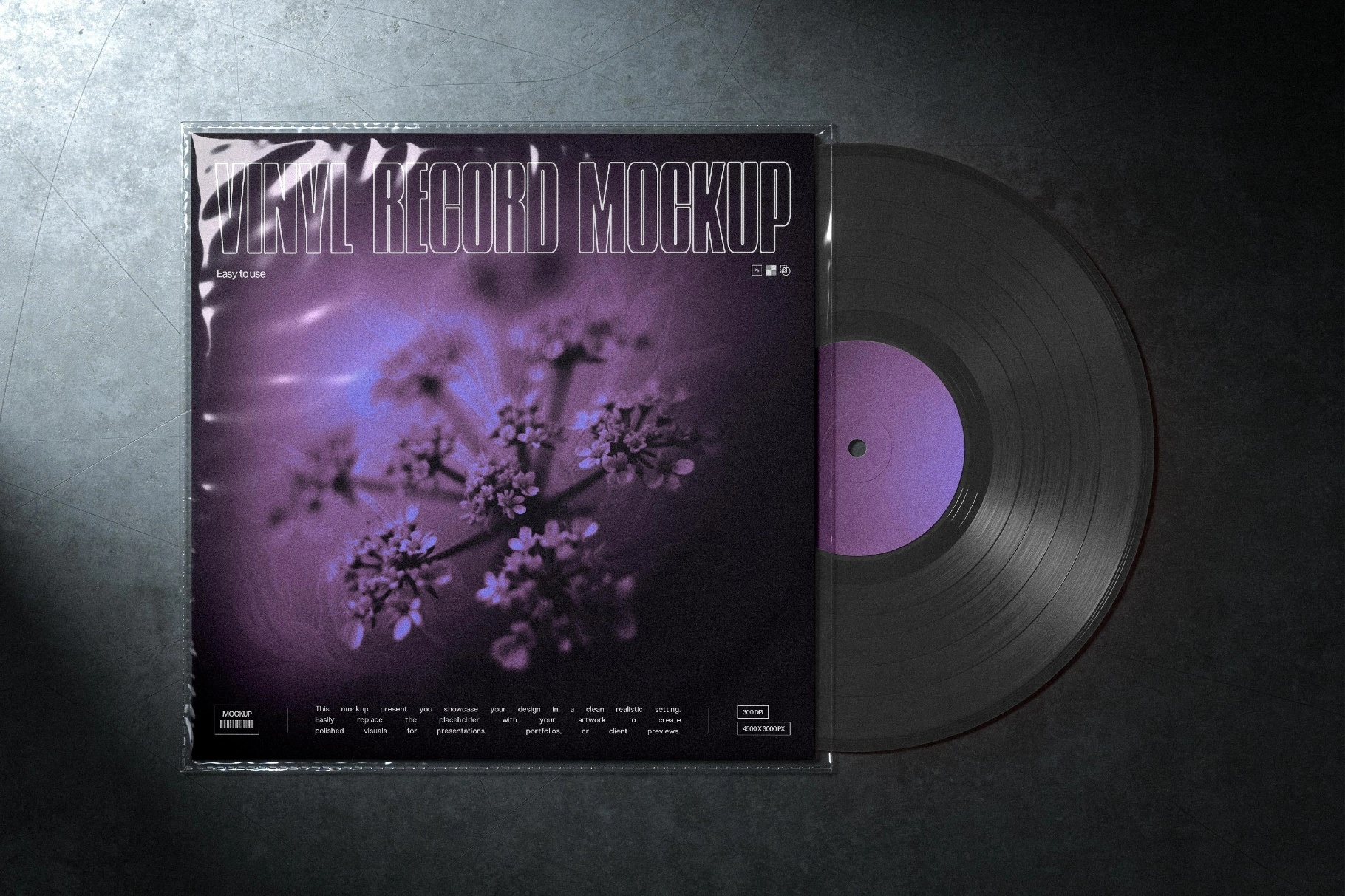 Vinyl Record Mockup in Protective Cover