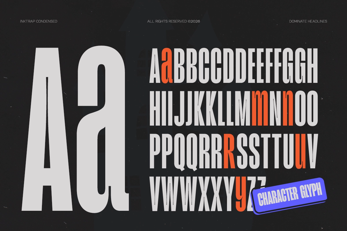 GC Magnu - Inktrap Condensed Display Font