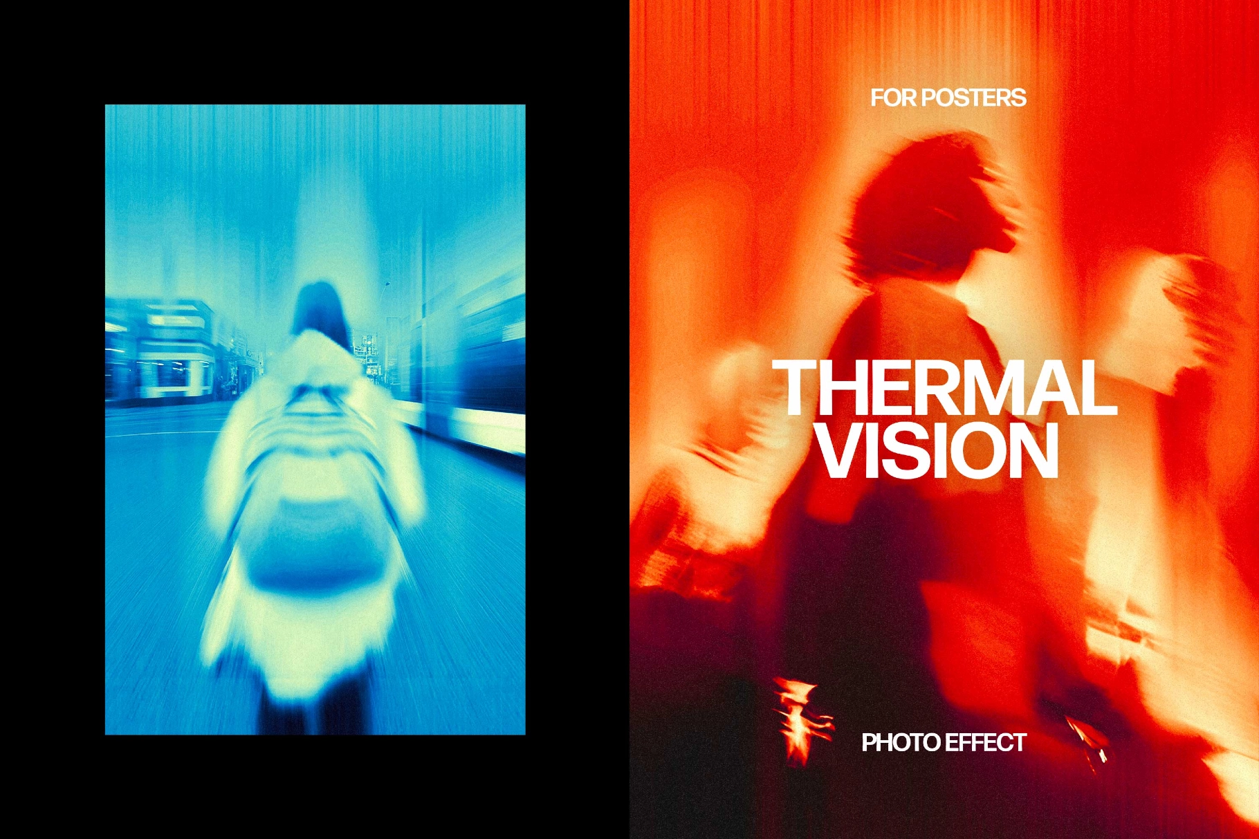 Thermal Vision Poster Photo Effect