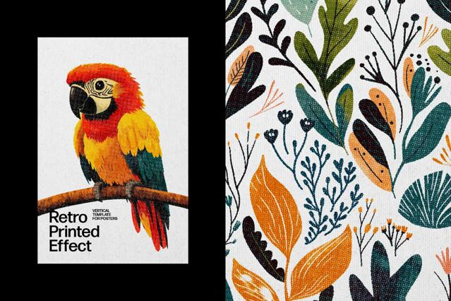 Retro Risograph Poster Print Effect