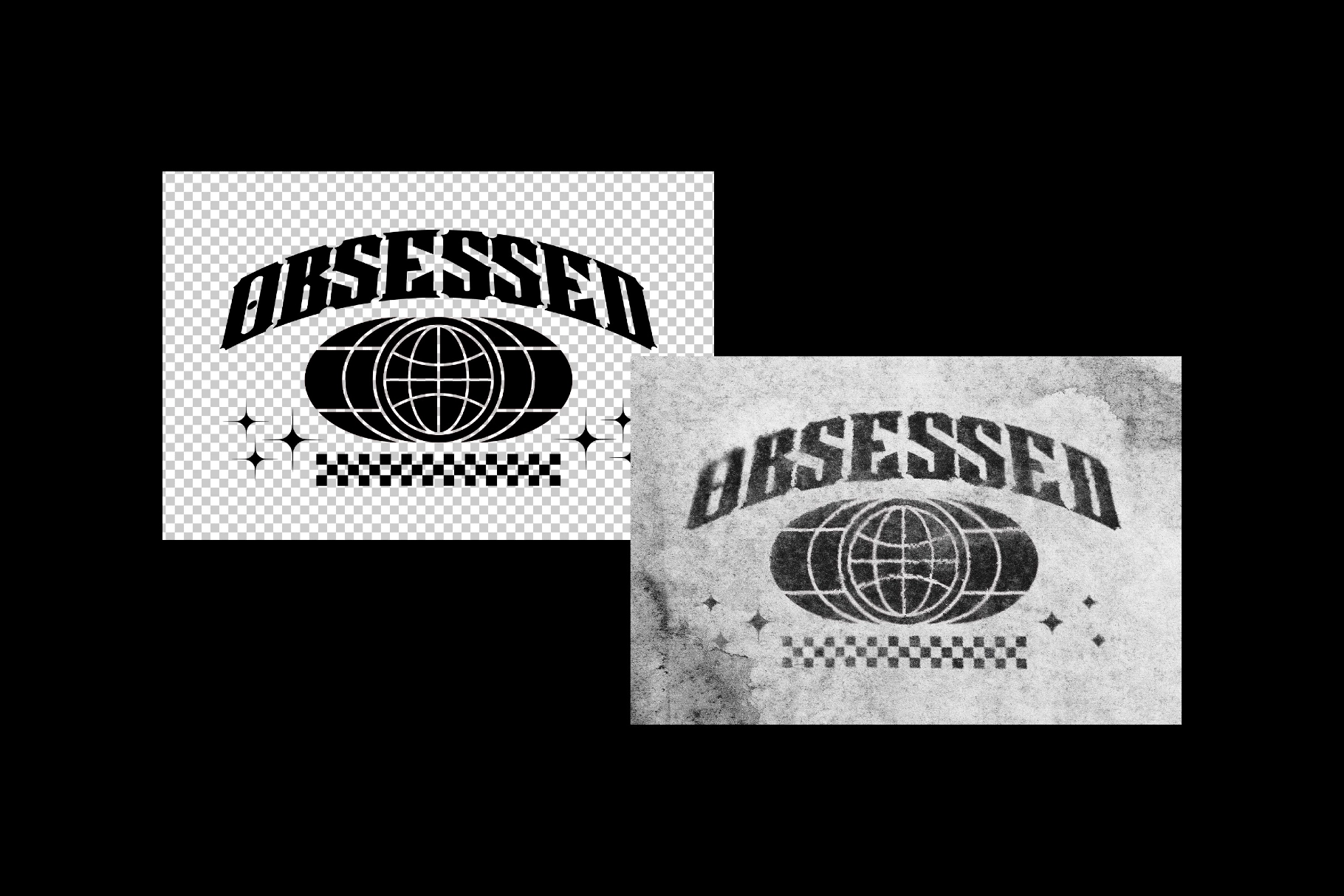 Worn Print Text & Logo Effect