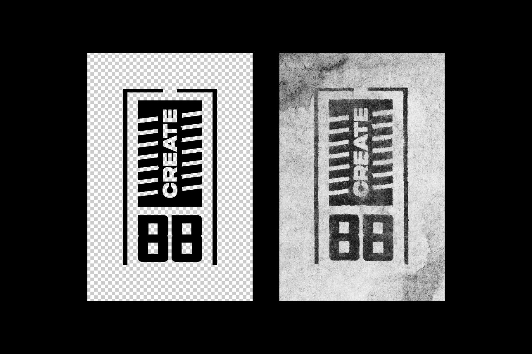 Worn Print Text & Logo Effect