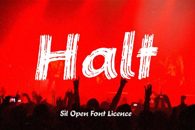 Halt Brush Font