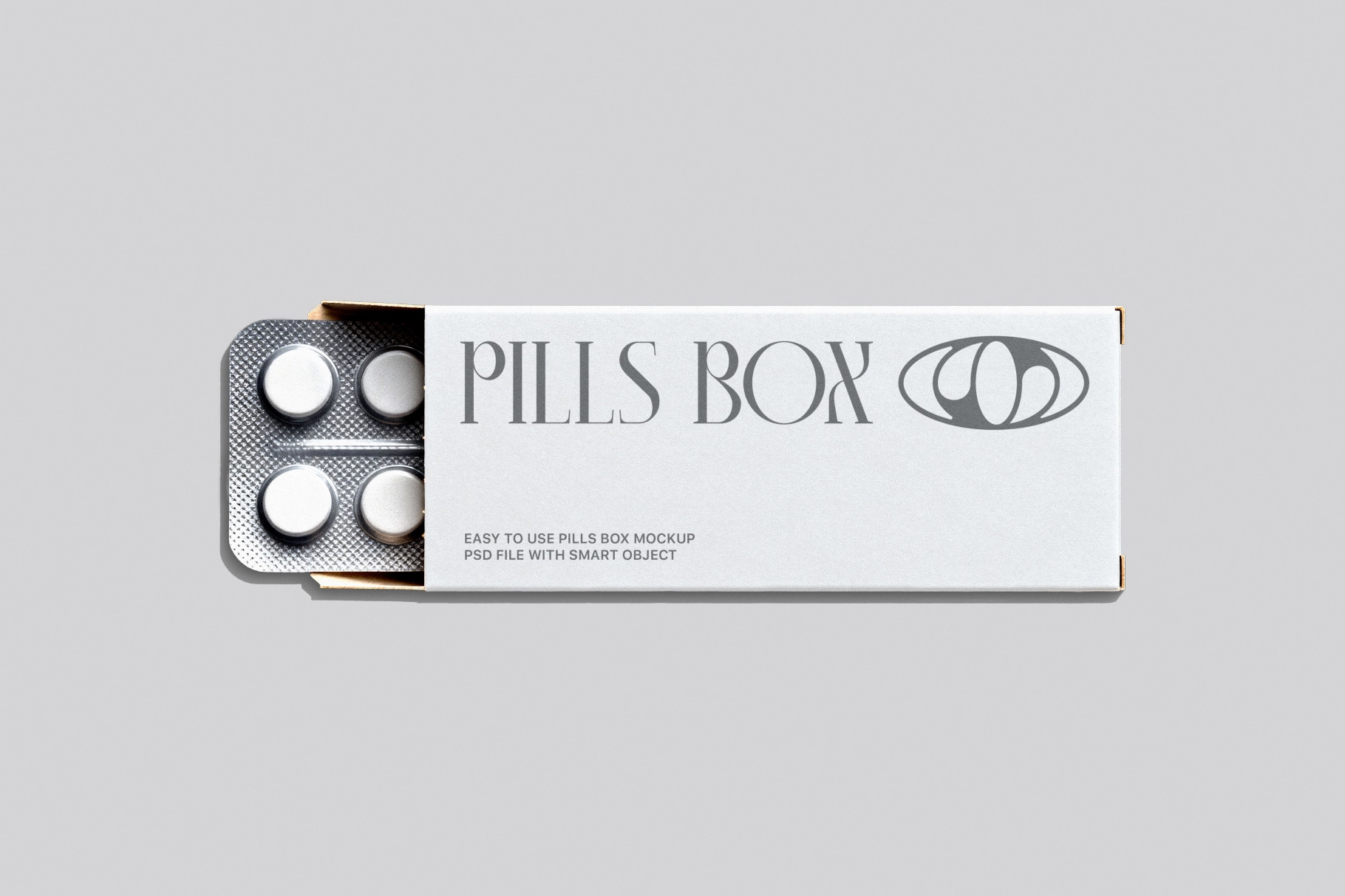 Medicine Box Mockup with Blister Pack