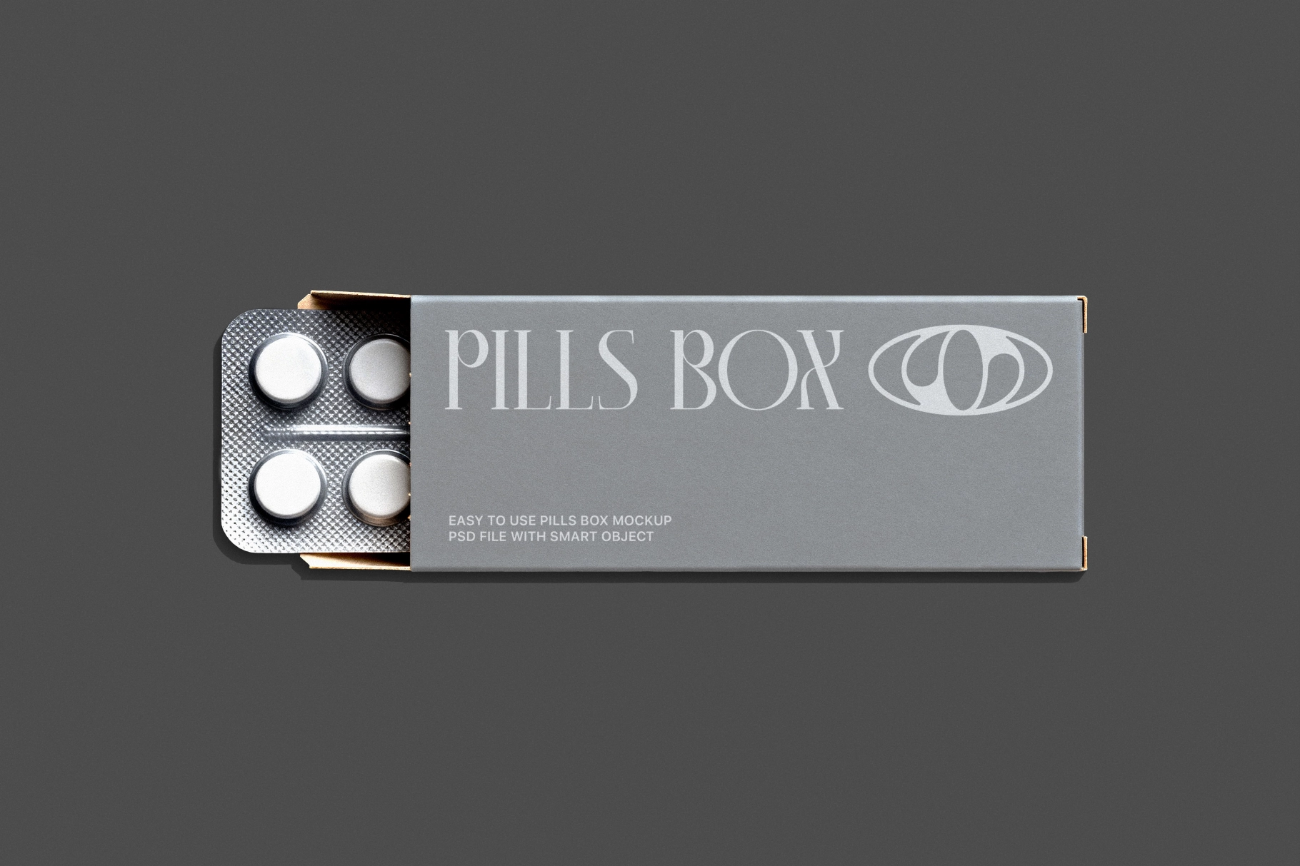 Medicine Box Mockup with Blister Pack