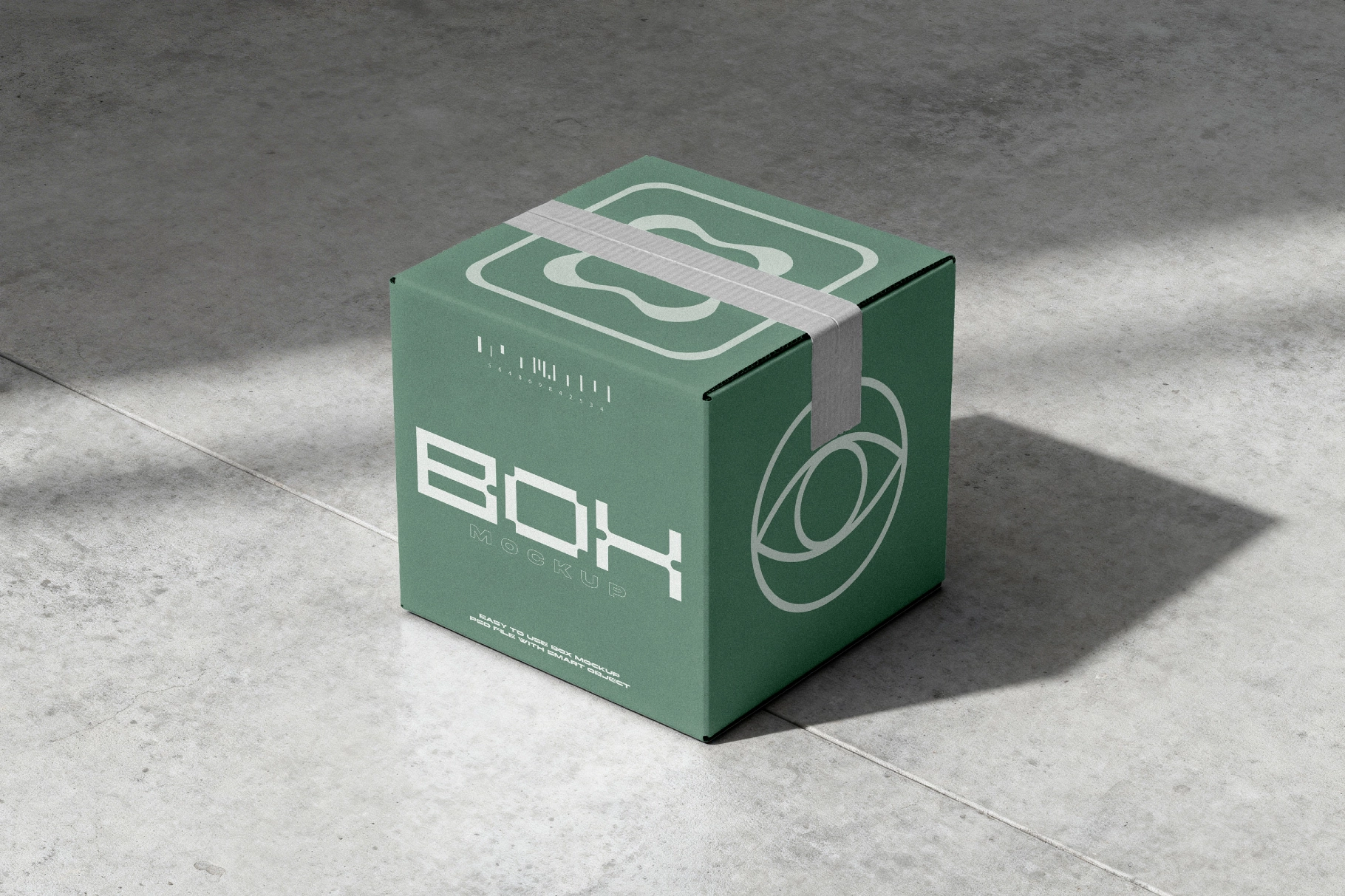 Shipping Box Mockup with Tape Seal