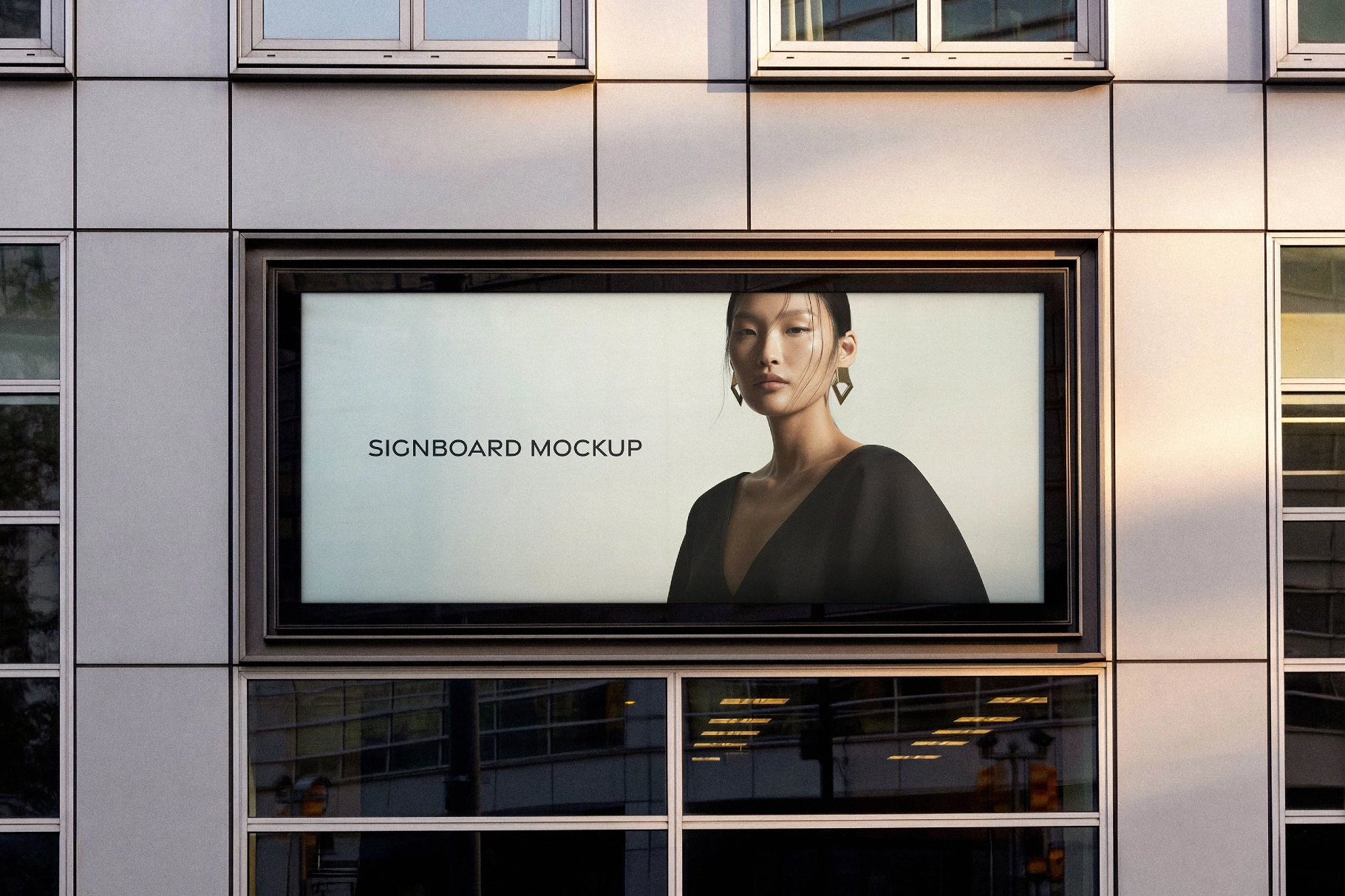 Building Facade Signboard Mockup