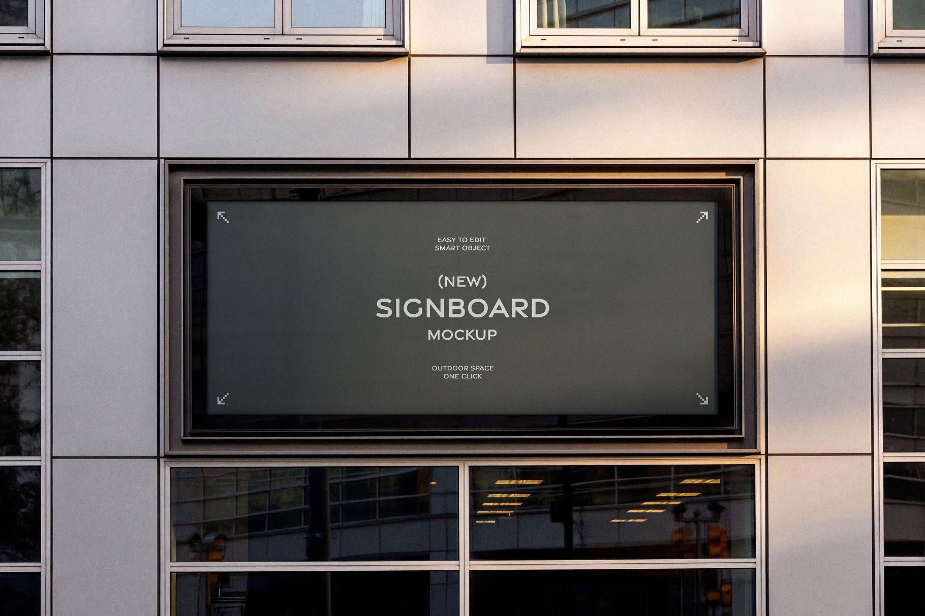 Building Facade Signboard Mockup