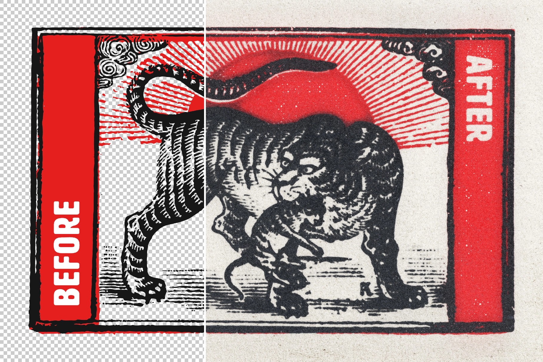 Vintage Print Text Effect