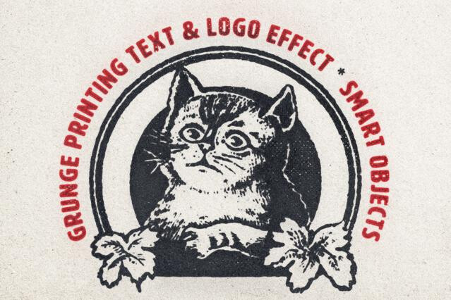 Vintage Print Text Effect