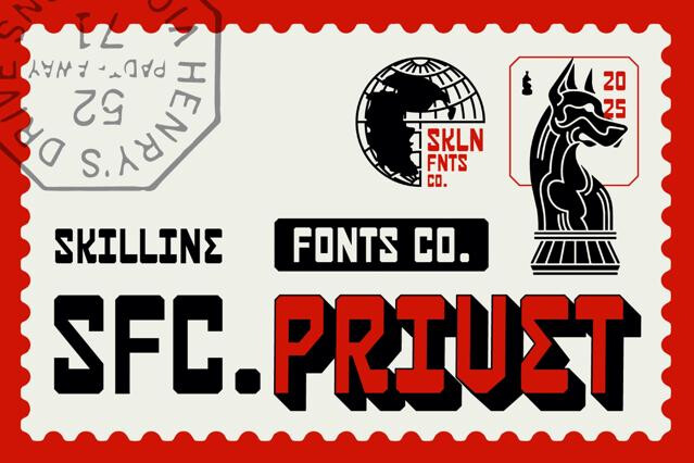 SFC Privet - Bold Geometric Retro Font
