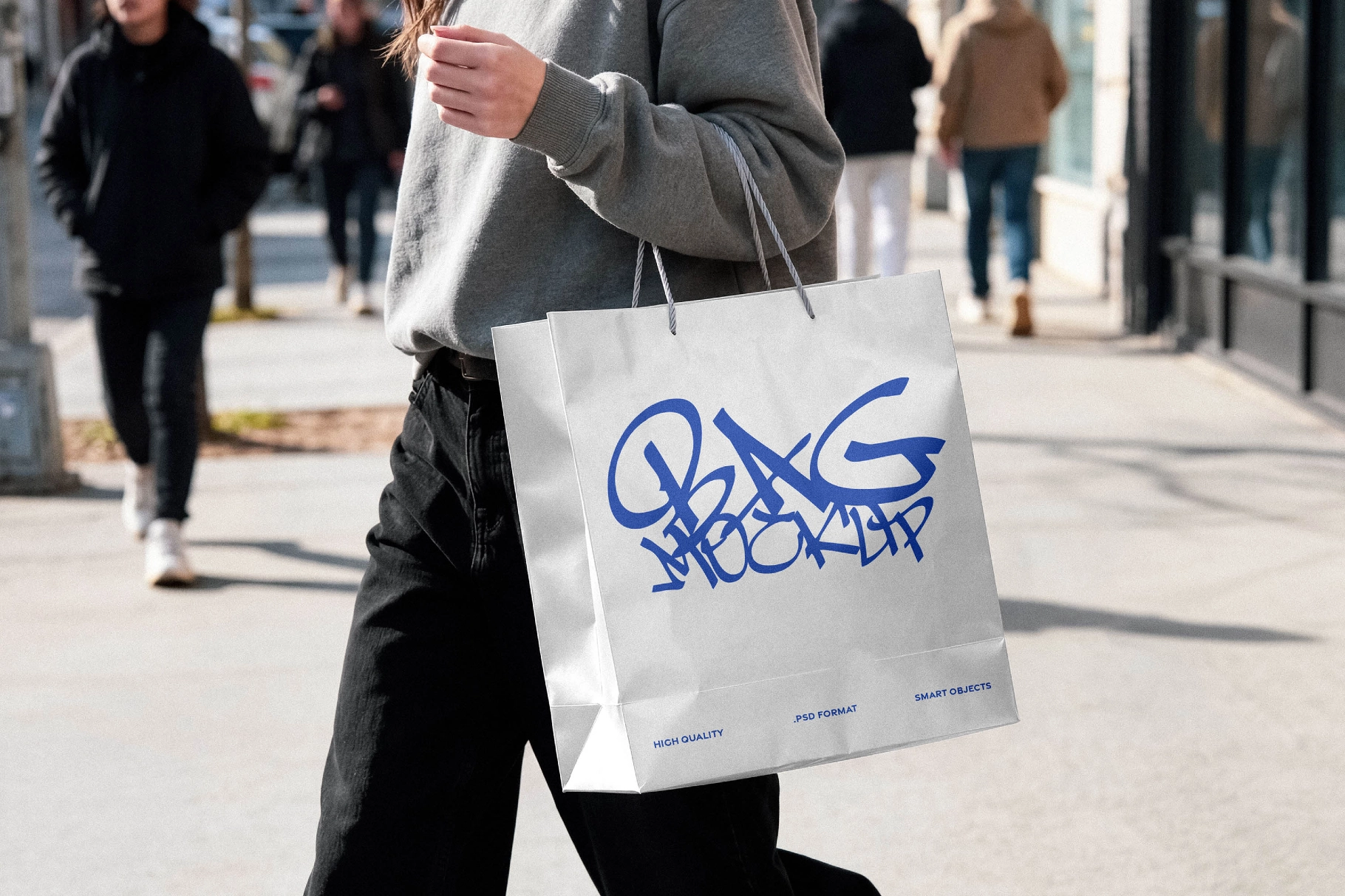 Retail Bag Mockup with Rope Handles