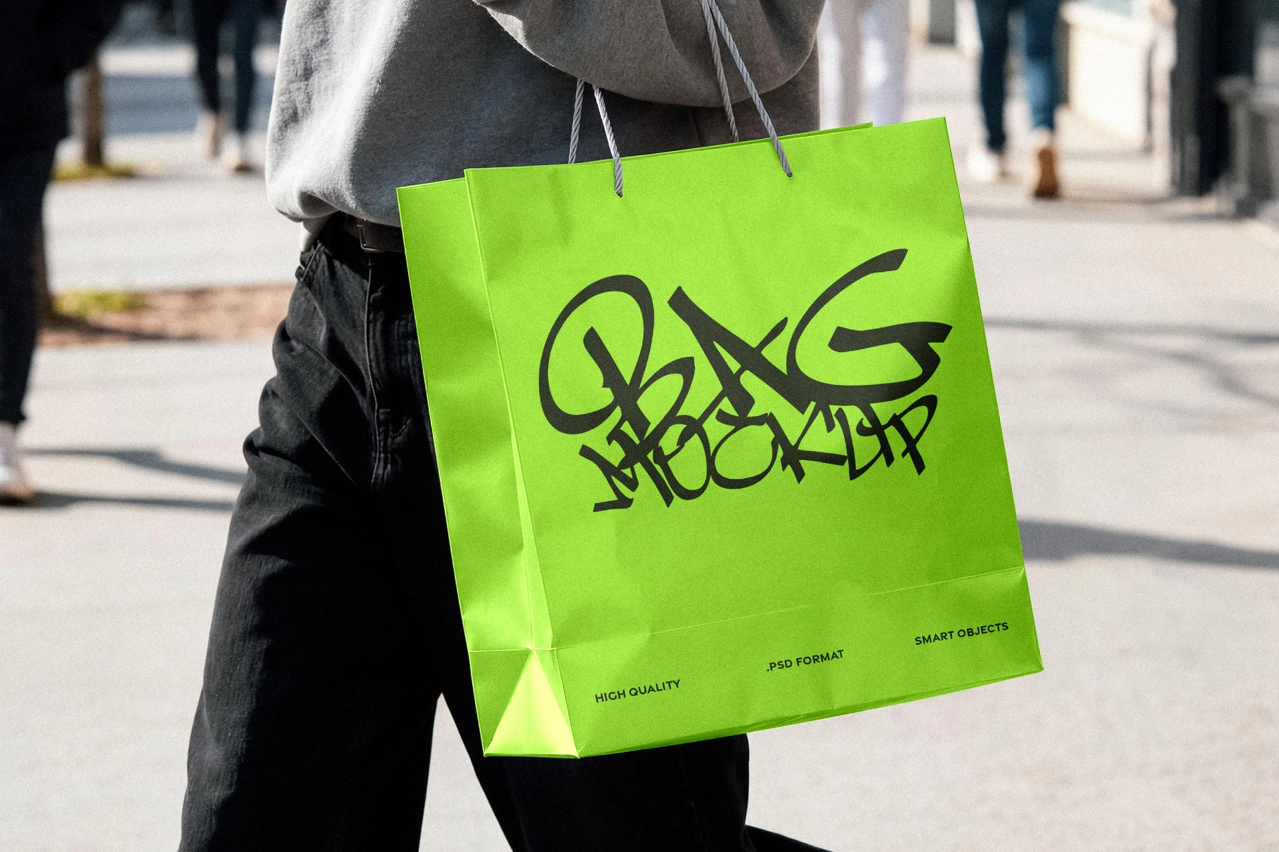 Retail Bag Mockup with Rope Handles