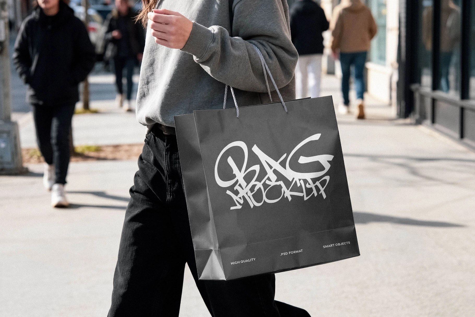 Retail Bag Mockup with Rope Handles