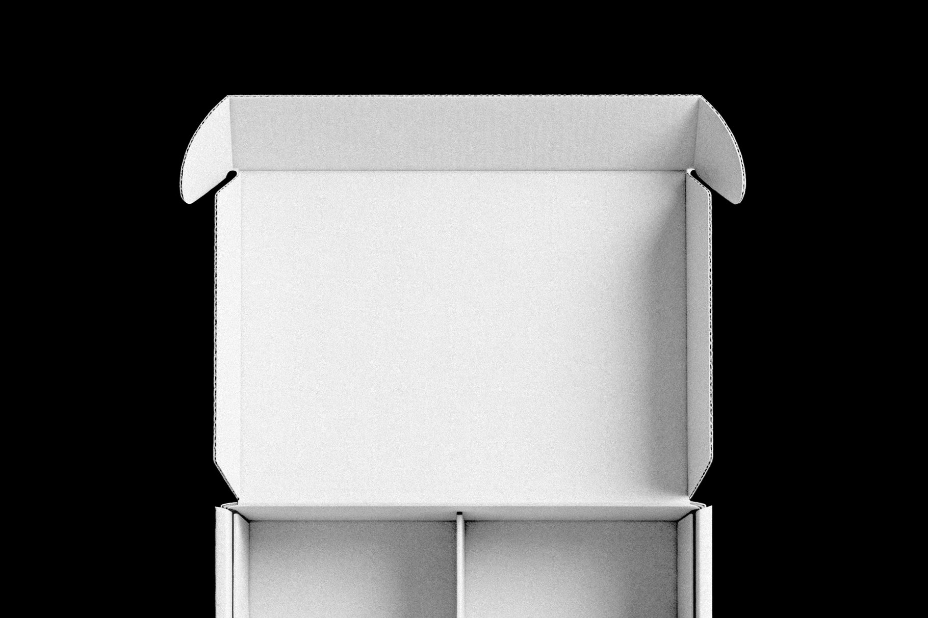 Segmented Box Mockup with Open Lid