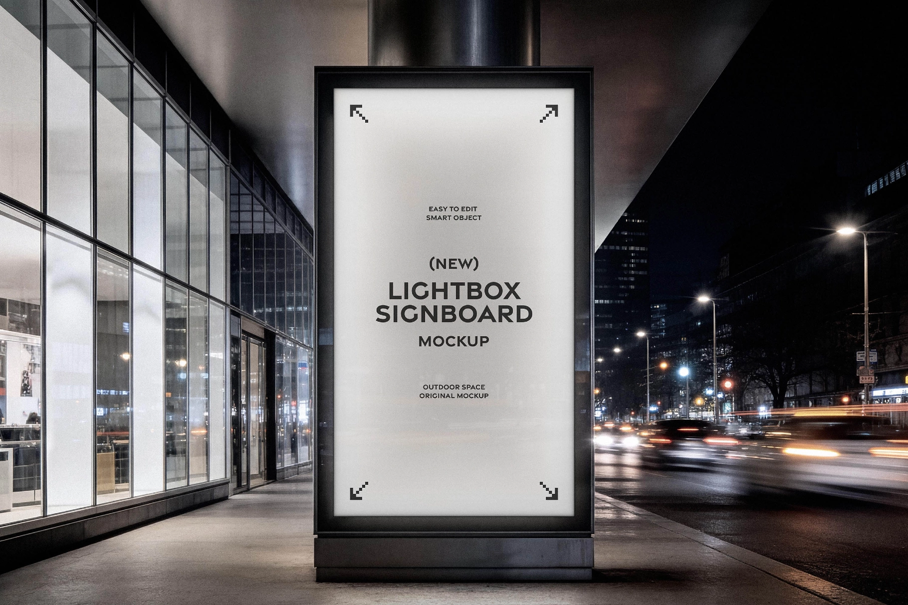 Outdoor Vertical Signboard Mockup