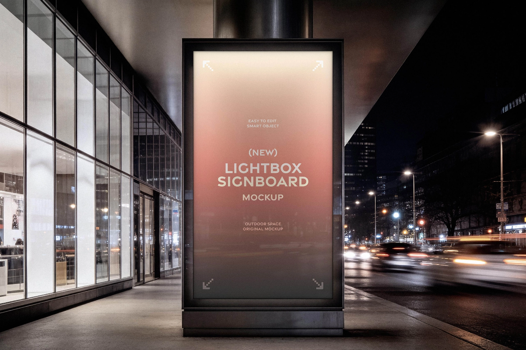 Outdoor Vertical Signboard Mockup
