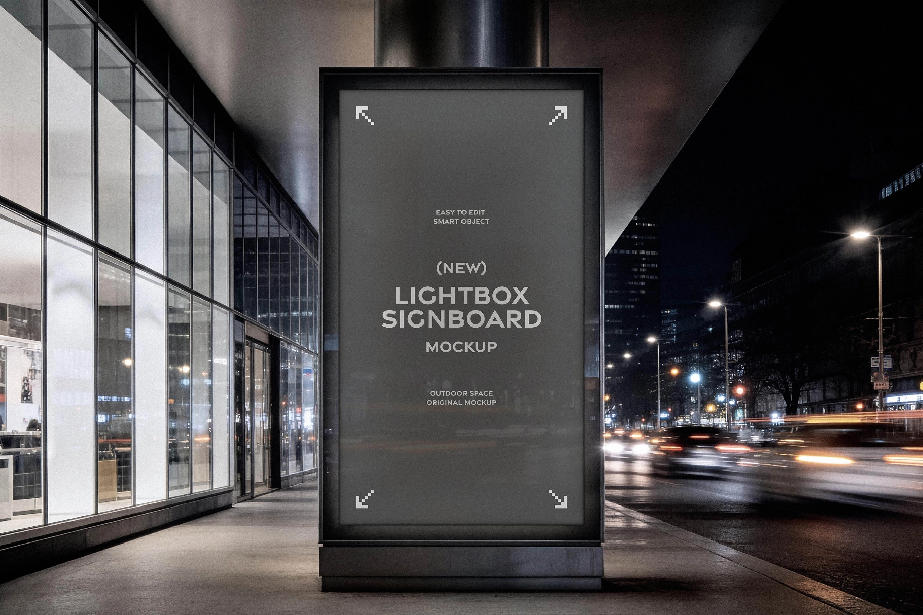 Outdoor Vertical Signboard Mockup