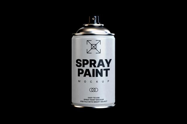 Aerosol Can Mockup with Chrome Top