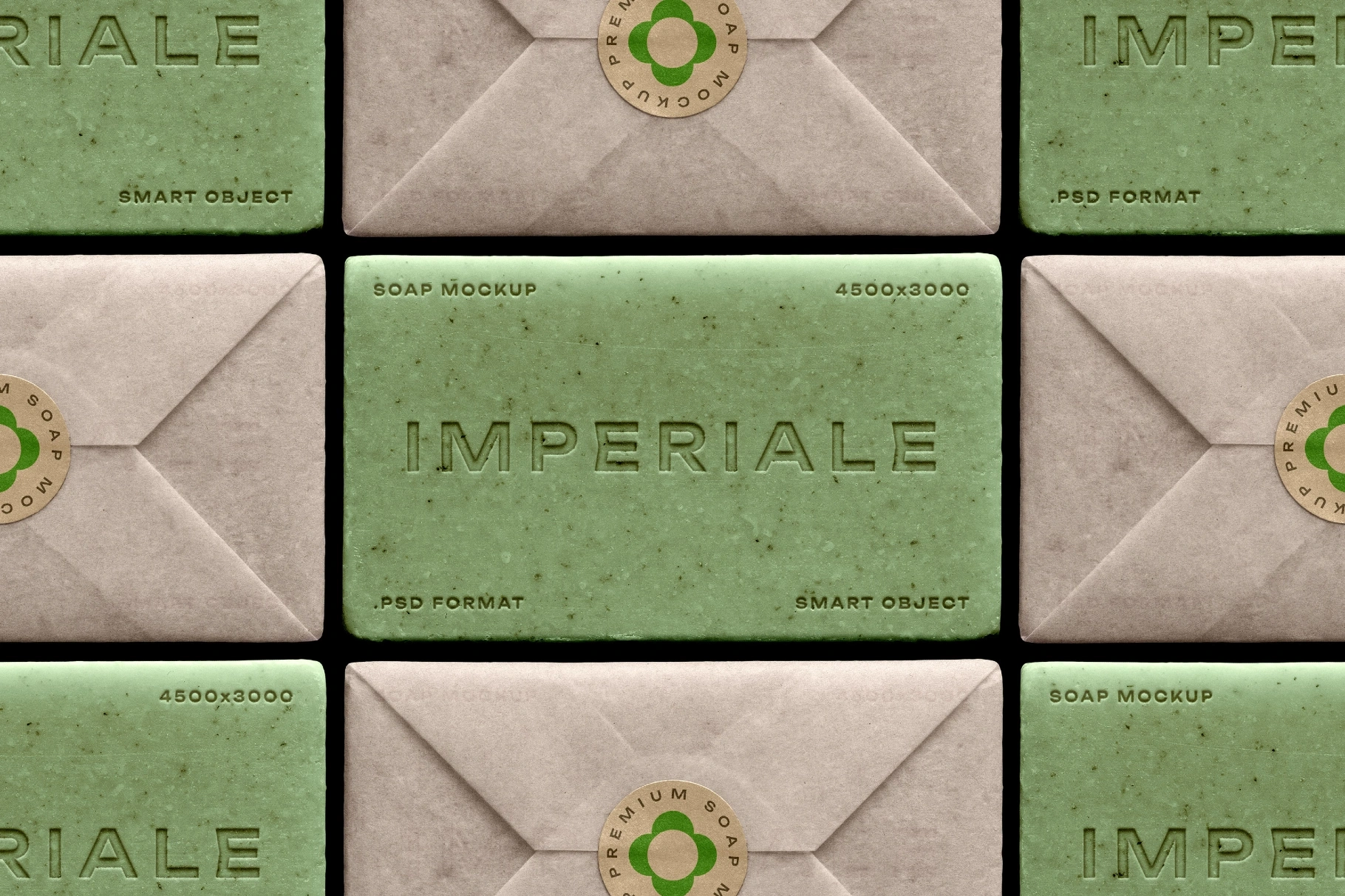 Soap Bar with Packaging Mockup