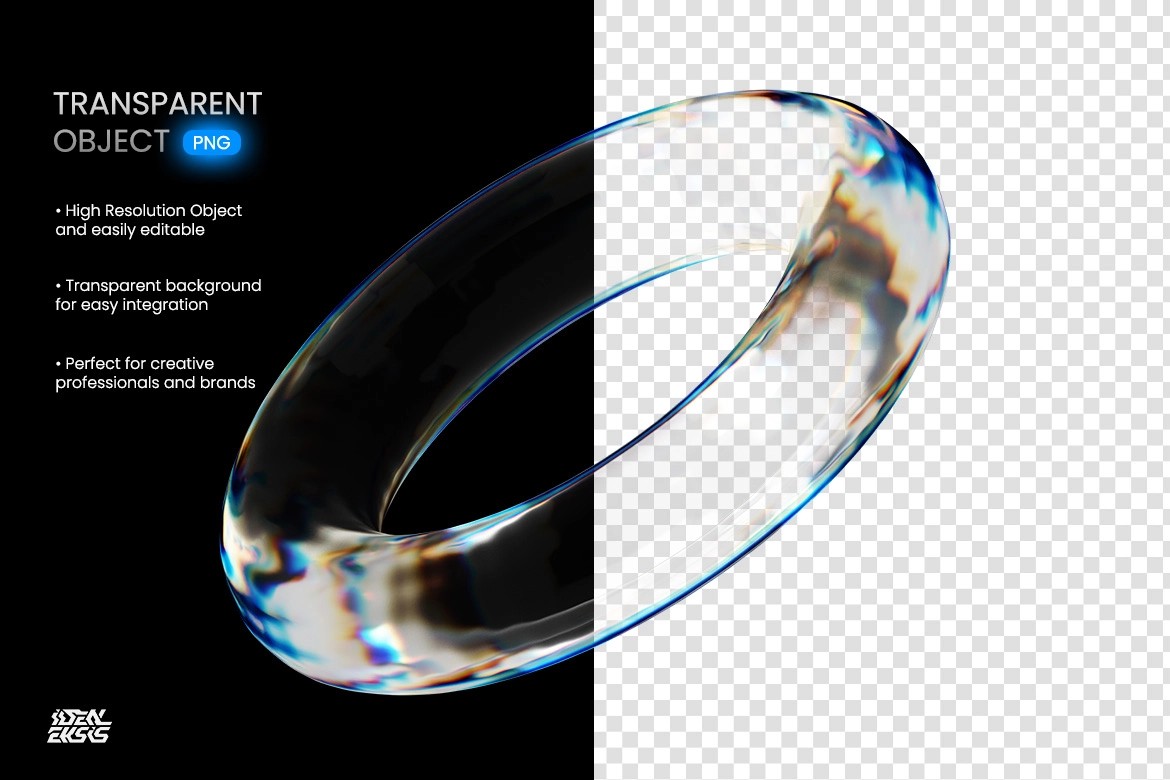 3D Abstract Shapes Glass Dispersion