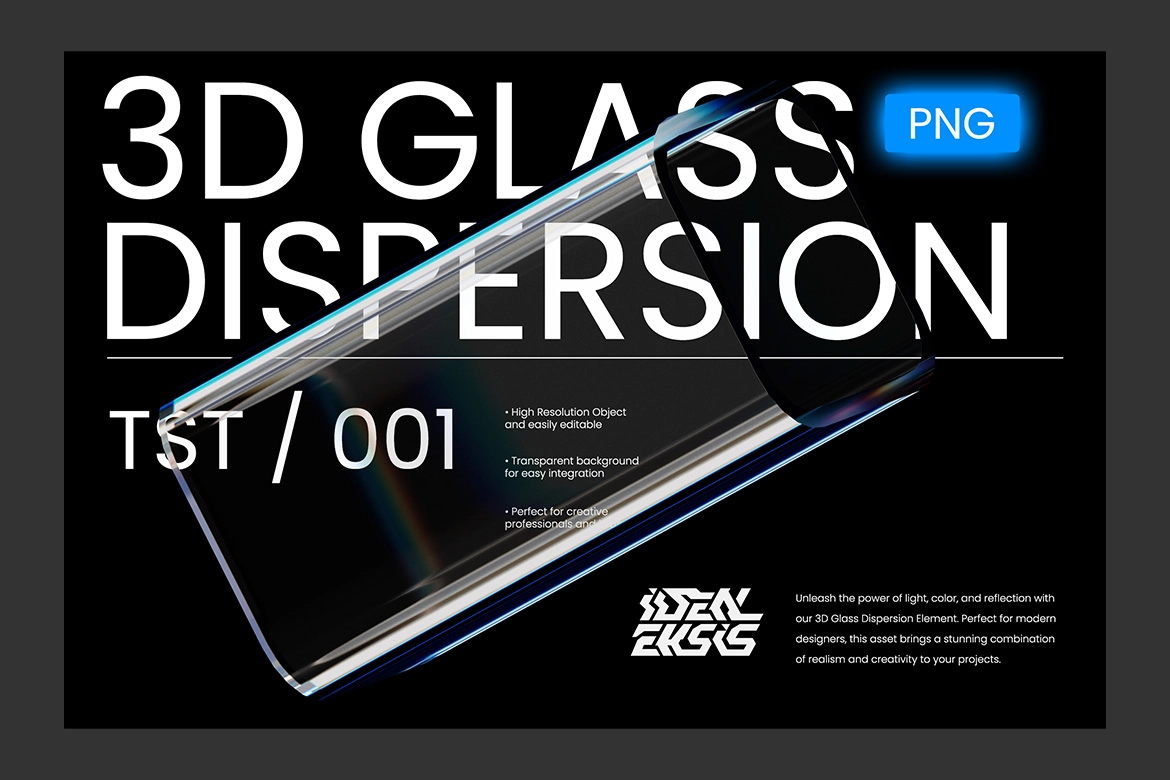 3D Abstract Shapes Glass Dispersion