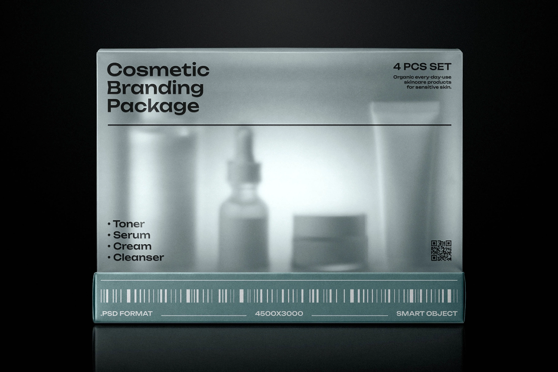 Plastic Skincare Cosmetic Box Branding Mockup