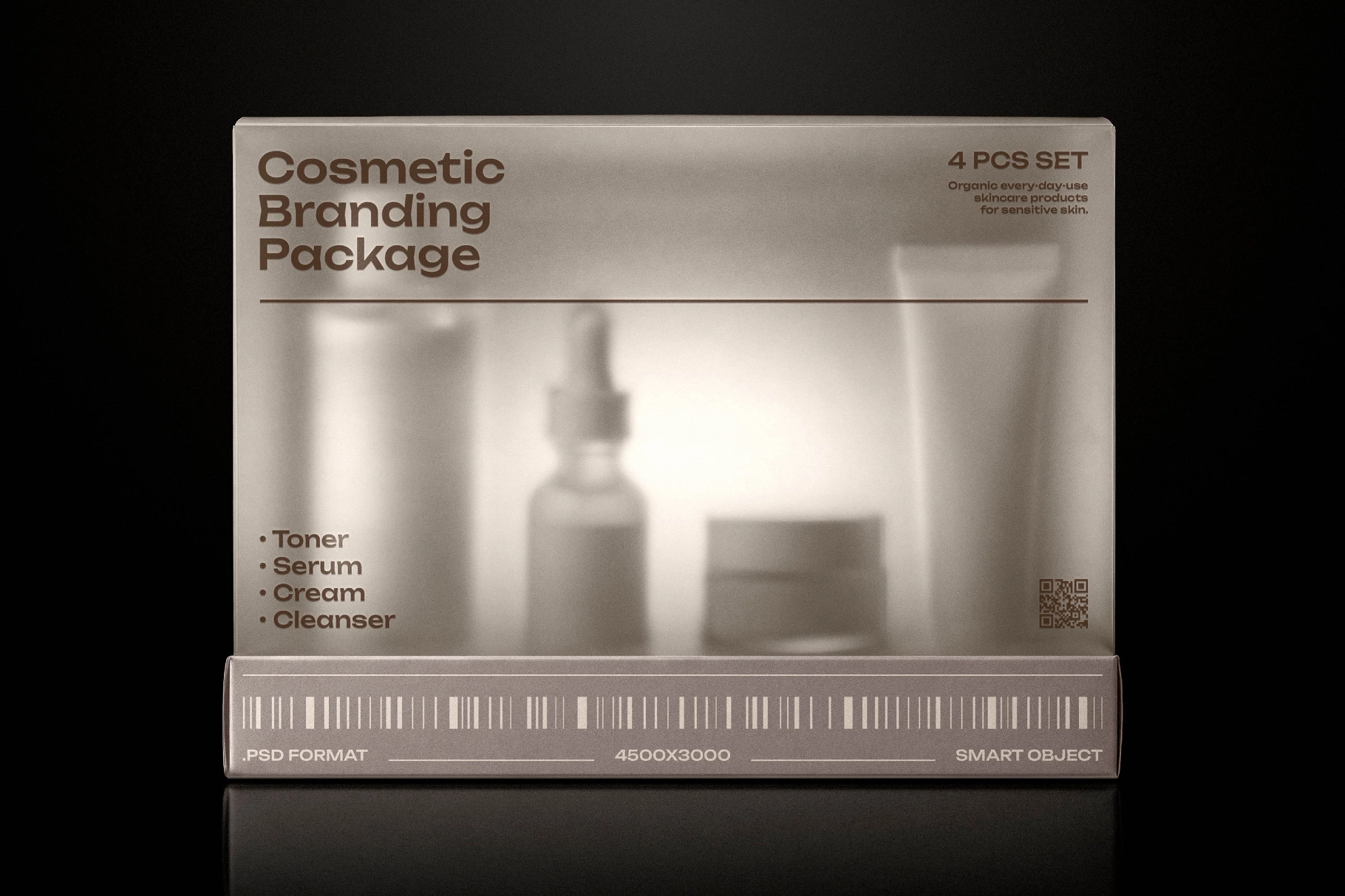 Plastic Skincare Cosmetic Box Branding Mockup