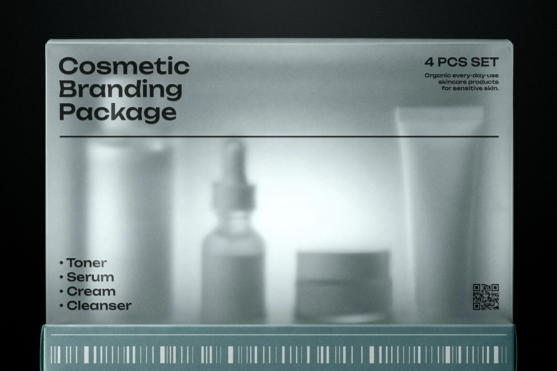 Plastic Skincare Cosmetic Box Branding Mockup