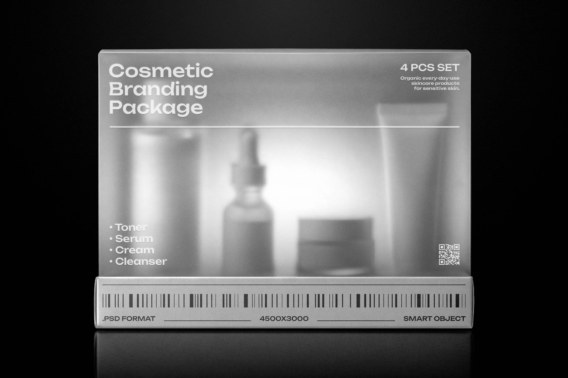 Plastic Skincare Cosmetic Box Branding Mockup