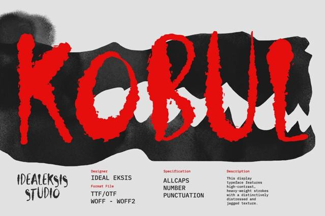 Kobul - Grunge Brush Display Font