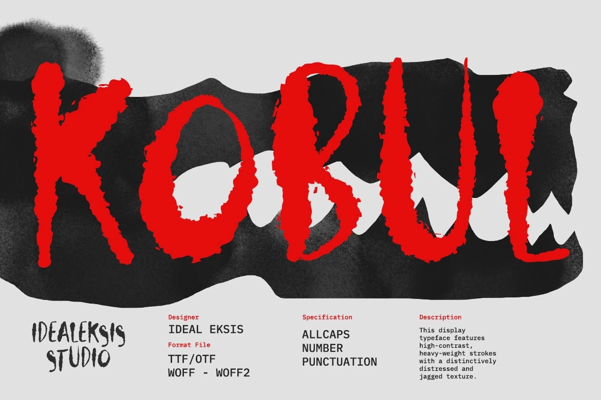 Kobul - Grunge Brush Display Font