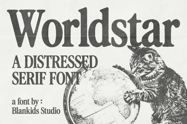 Worldstar – Vintage Distressed Serif Font