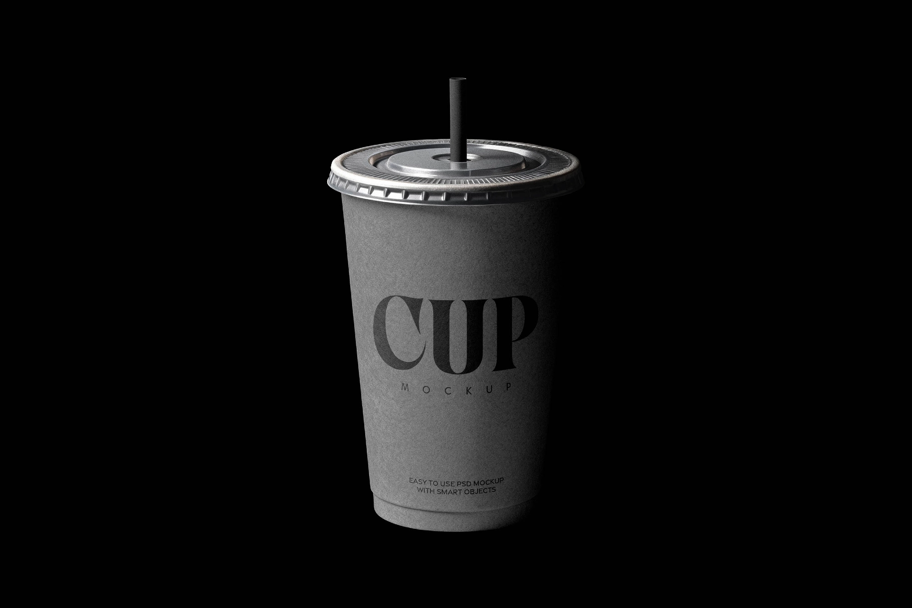 Takeaway Coffee Cup with Straw Mockup