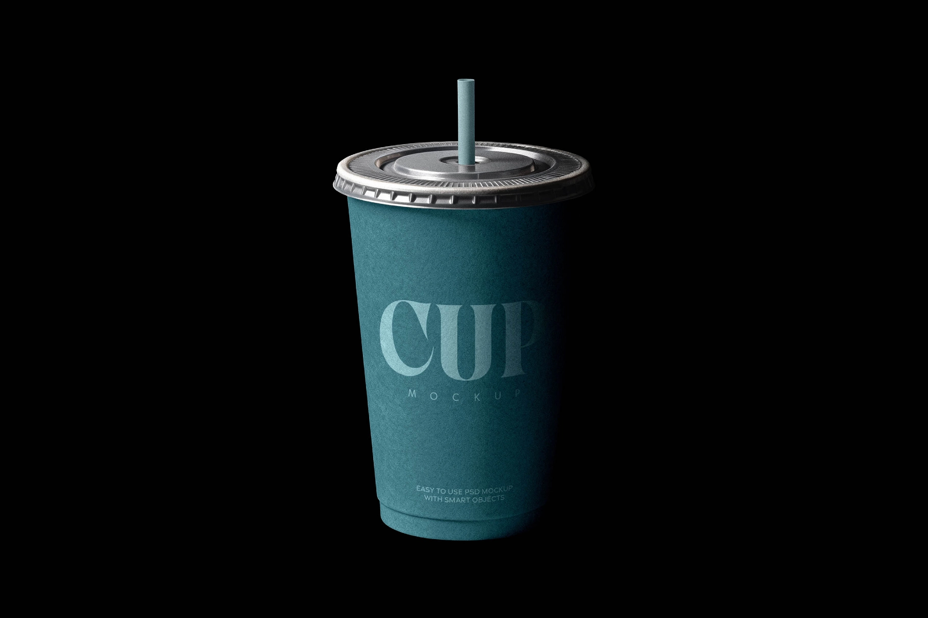 Takeaway Coffee Cup with Straw Mockup