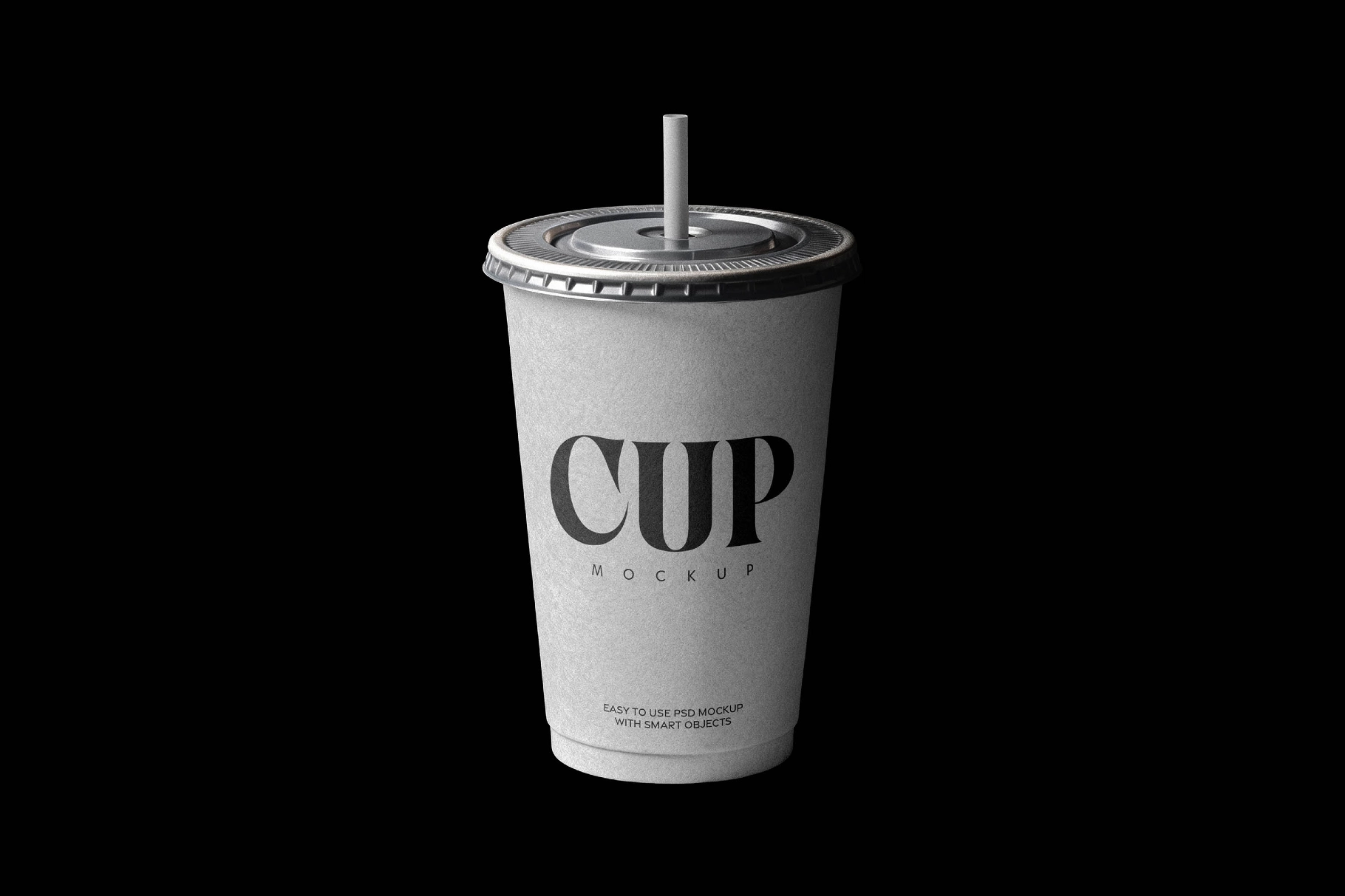 Takeaway Coffee Cup with Straw Mockup