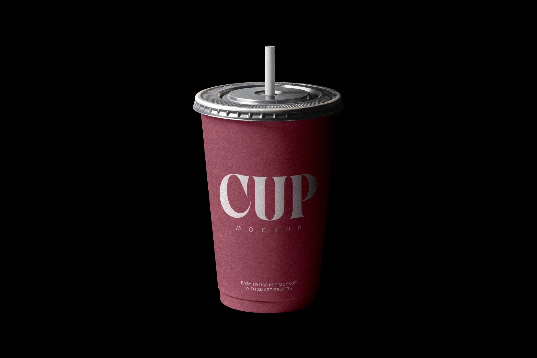 Takeaway Coffee Cup with Straw Mockup