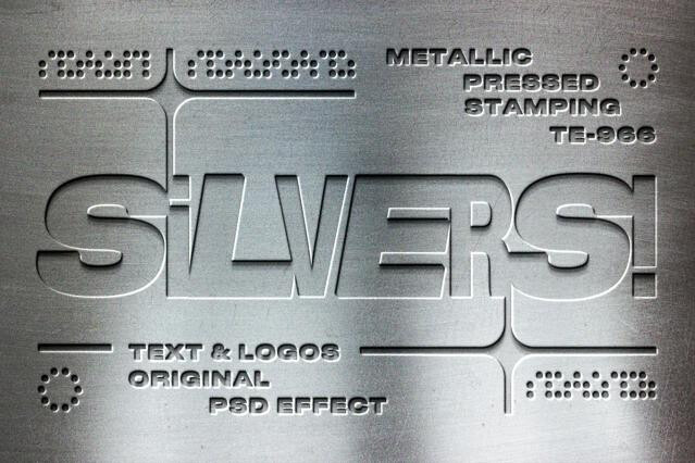 Silver Plate Text Effect