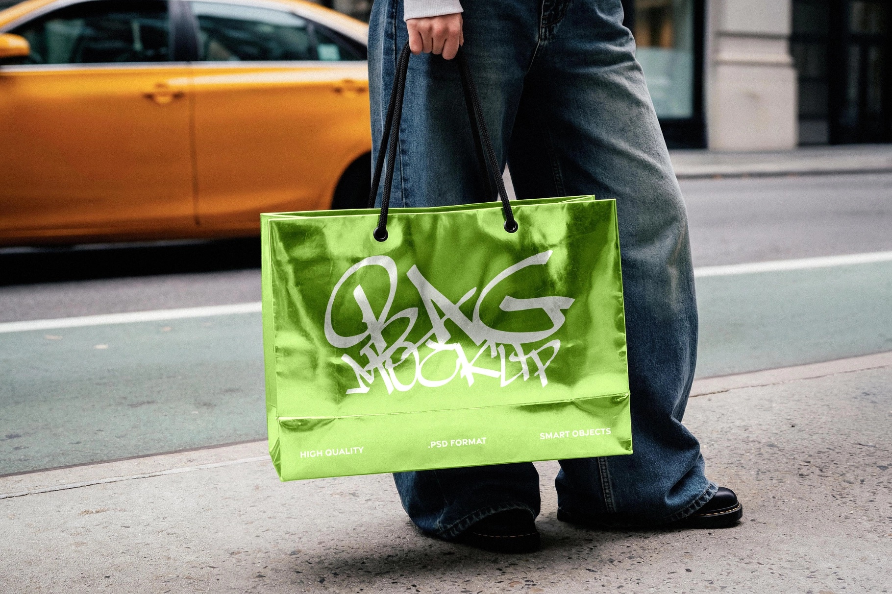 Urban Metallic Shopping Bag Mockup
