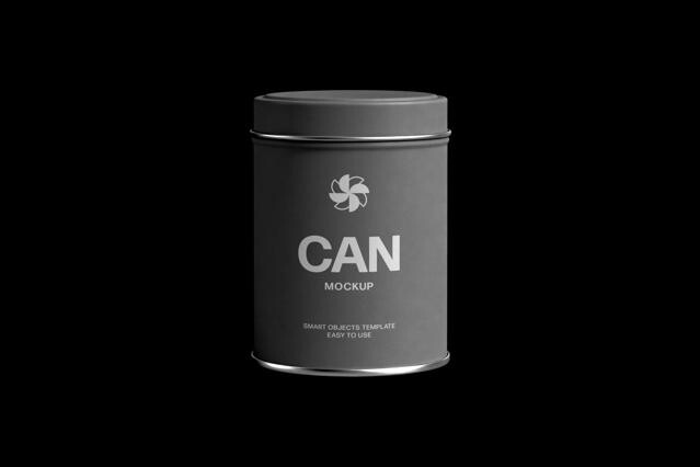 Metal Tea Tin Can Mockup