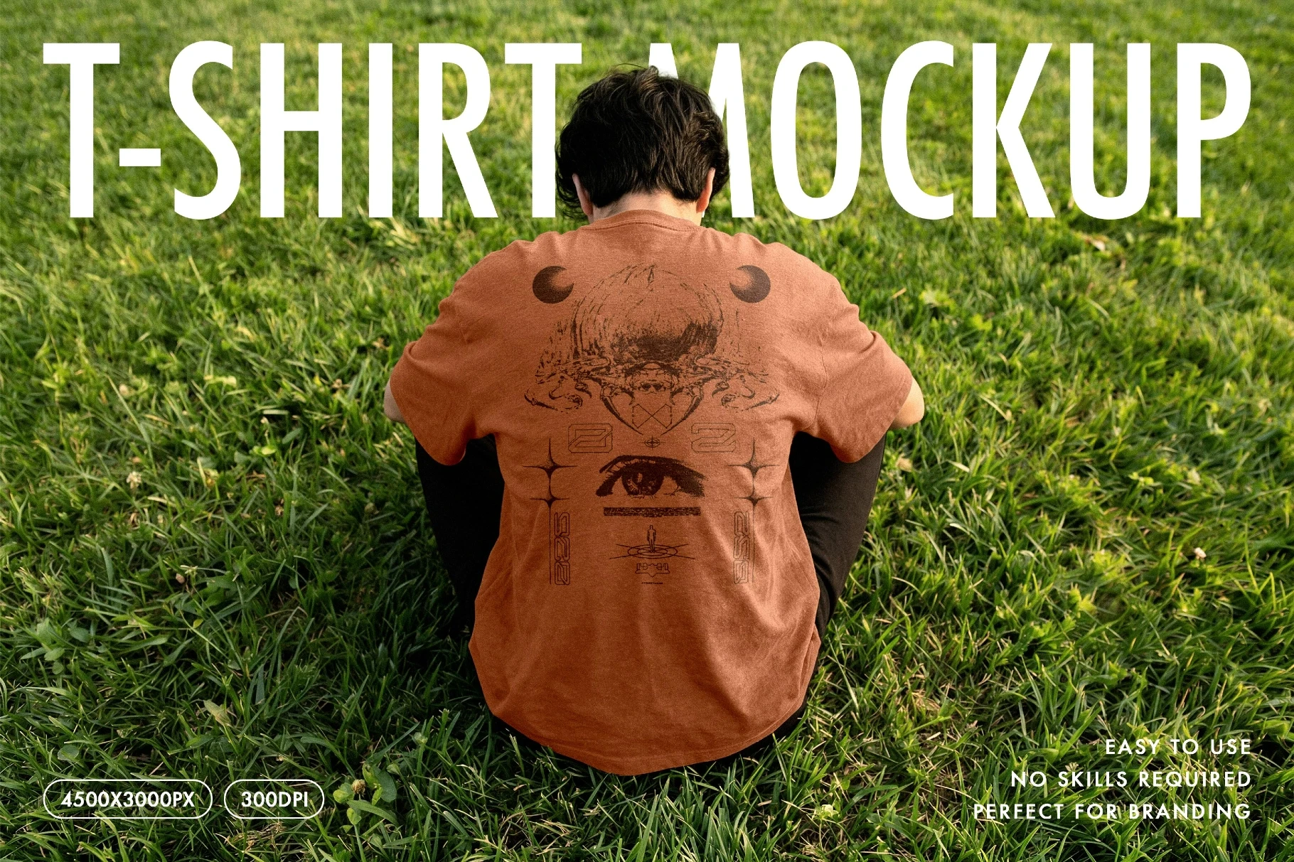 Grass Lawn T-Shirt Back Print Mockup