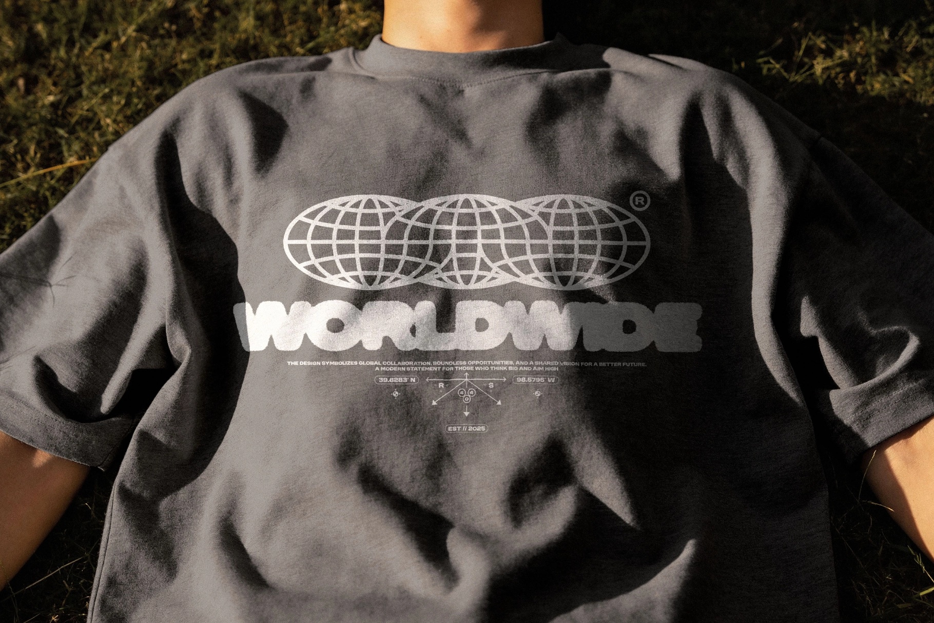 Sunny T-Shirt Mockup with Chest Print View