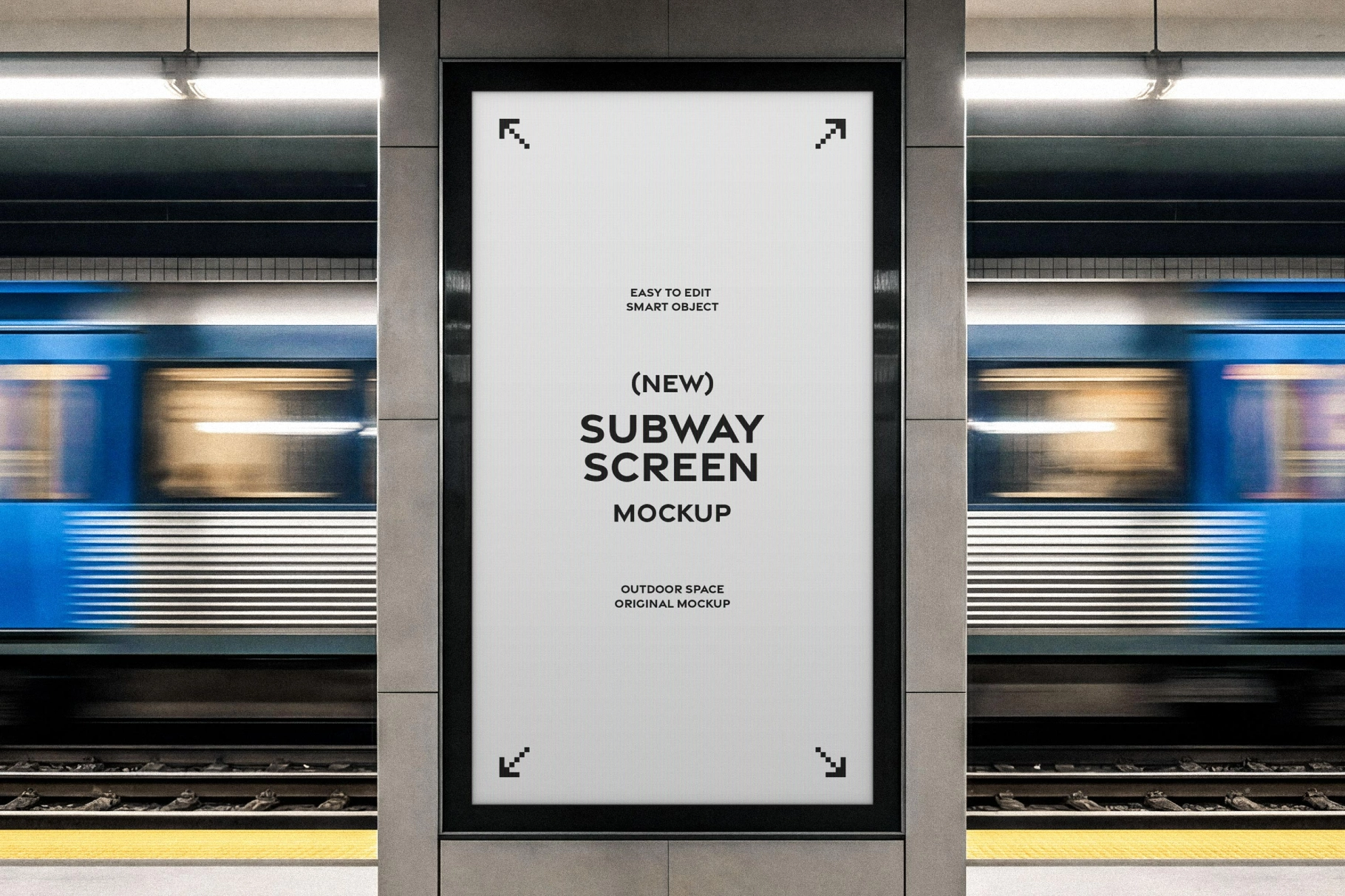 Vertical Subway Digital Signage Mockup