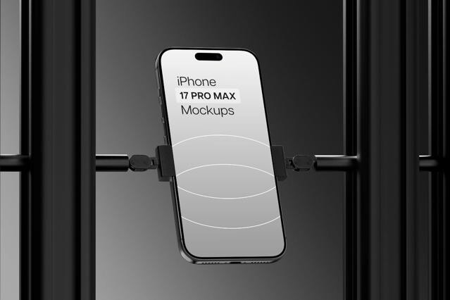 Industrial Dark Theme iPhone 17 Pro Mockup