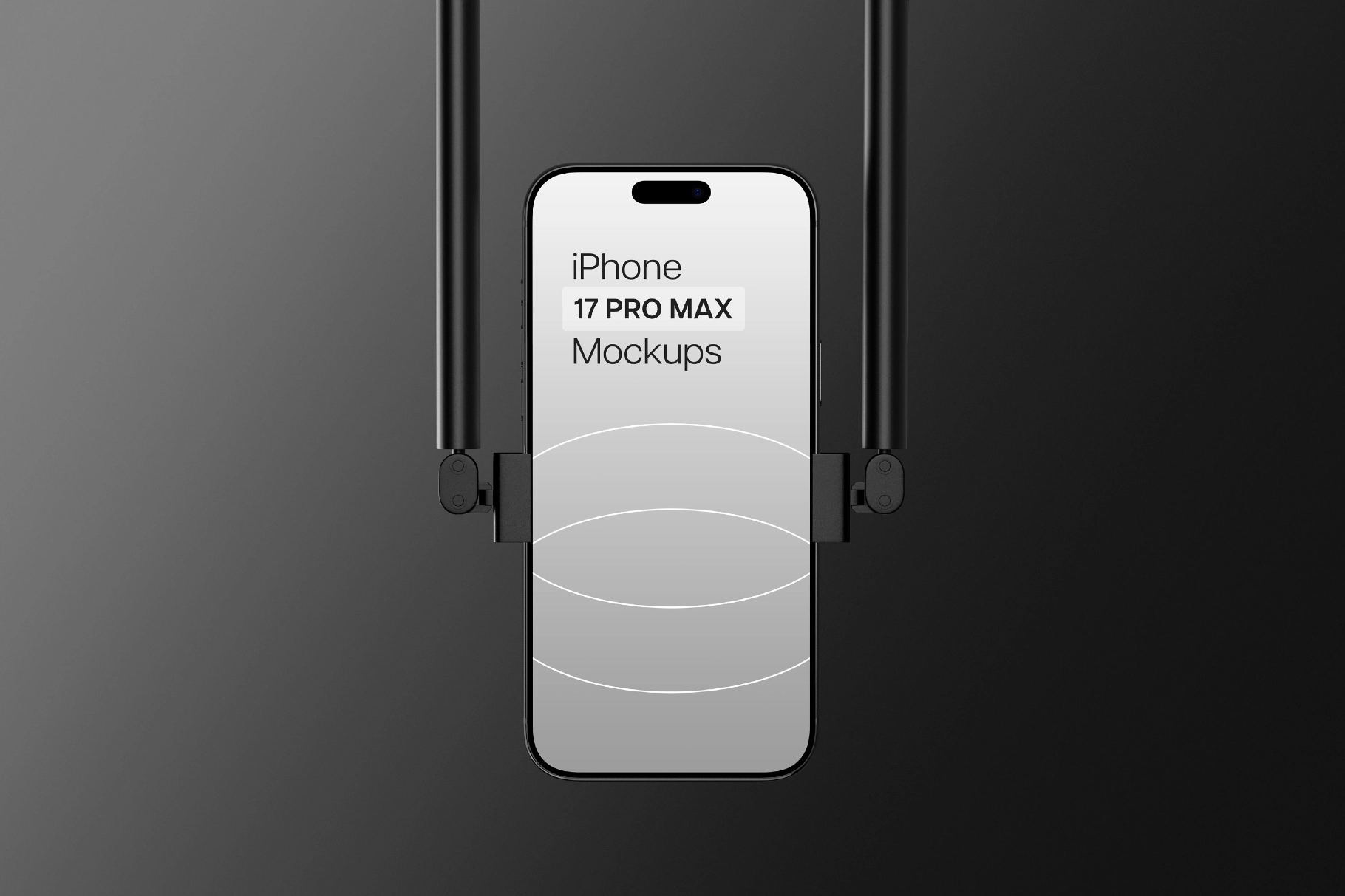 Industrial Dark Theme iPhone 17 Pro Mockup